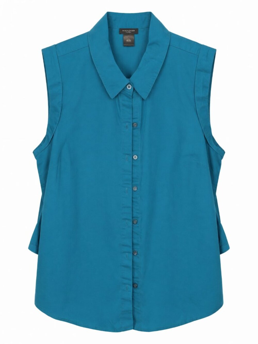 Ann Taylor Women's Sleeveless Button Down Shirt 12 Blue